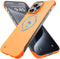 iPhone 15 Pro Max Magnetic Slim Case 6.7" (2023) - Ultra-Thin, Durable, Matte Hard MagSafe Cover with Pull Ring, Orange.