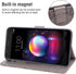 LG K30 2018 Phone Case Wallet with Tempered Glass Screen Protector, Flip Cover, Card Holder, Gray