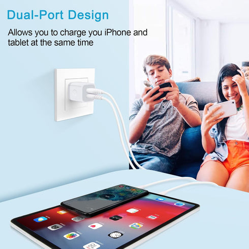 USB Wall Charger, 5Pack 2.1A Quick Dual Port Plug Charger for iPhone 15 14 13 12 11 Pro Max, Samsung Galaxy S24