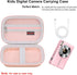 Elonbo Digital Camera Carrying Case for CAMKORY, Compact Small Travel Storage Cover for Kids, Rose Gold