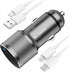 MOCA 38W Fast Car Charger for iPhone, Dual Port USB C Power Delivery with 2Pack PD Lightning Cord Quick Charging