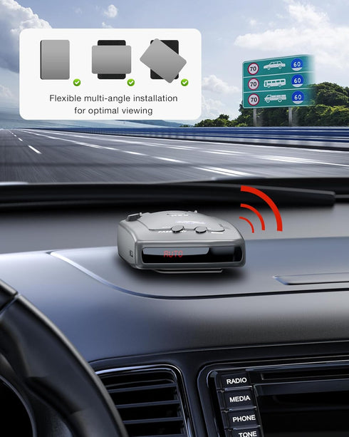 iGoevo Radar Detector Dash Mount Compatible with Cobra, Uniden, Escort & More, Heat-Resistant Hook-and-Loop Base