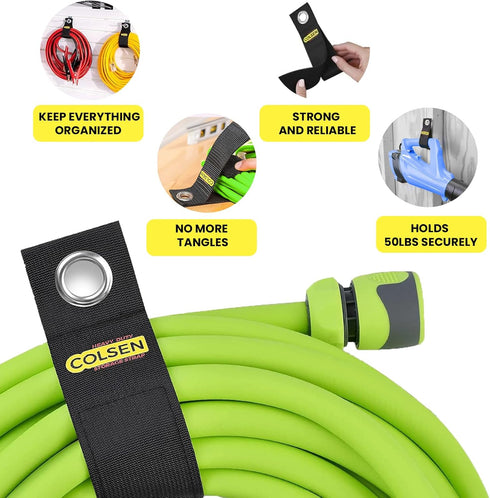 COLSEN Storage Strap 15 inch Heavy Duty Garage Organization Cable Keeper, Wire Holder for Extension Cords, Hose Hanger