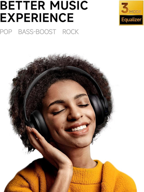 Picun B8 Bluetooth Headphones, 120 Hours Headphones Wireless Bluetooth, Hands-Free Calls, 3EQ & Game Mode, Foldable Headphones Over Ear for Travel Home Office Cellphone PC