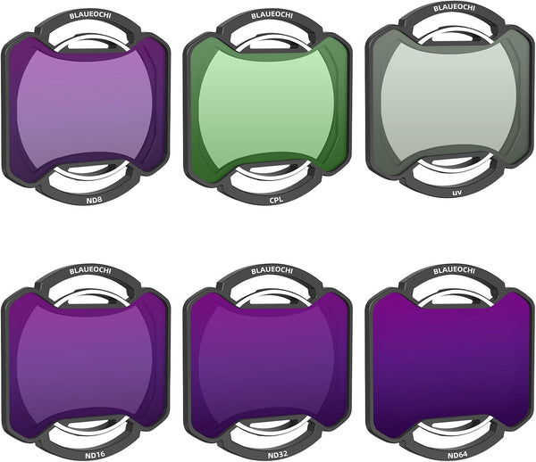 ND Filters Set for DJI AVATA2 - 6 Pack (UV, CPL, ND8, ND16, ND32, ND64) Multi-Coated HD Optical Glass
