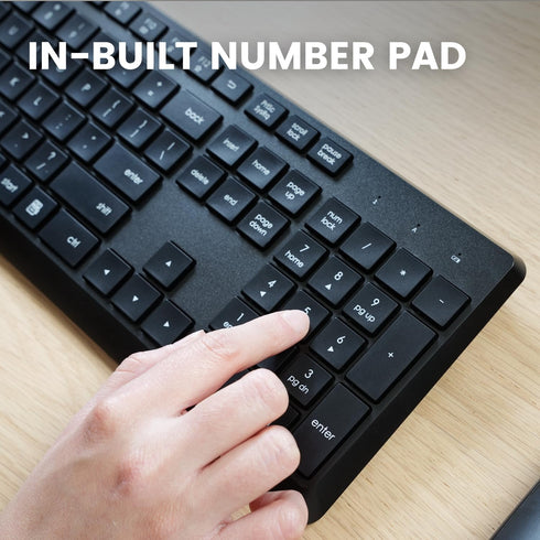 Perixx PERIDUO-716, Wireless Standard Keyboard and Optical Mouse Combo Set - Black
