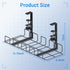 LUXEAR Under Desk Cable Management Tray 2Pack, Adjustable Removable Docking Station Wires Holder Rack, No Drill C-Clamp