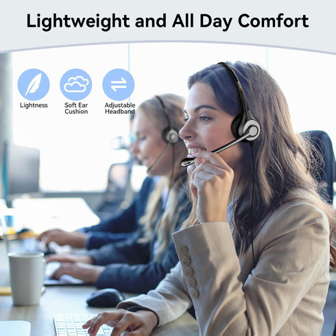 Headset Headset Headset Wantek wtih Mic, USB with Microphone for PC, Computer with Noise Canceling Microphone with Mute
