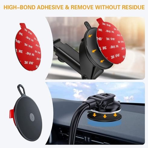 Dashboard Pad Mounting Disk for Suction Cup, Large Plastic 3M Extra Strong Adhesive Disc for Dash Windshield Holder,