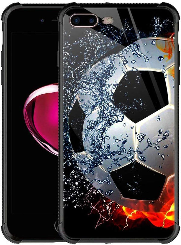 CARLOCA iPhone 8 Plus Case, Sizzling Soccer Design, Shockproof Anti-Scratch Case for iPhone 7/8 Plus
