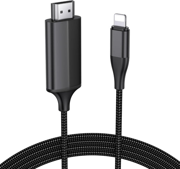 HDMI Cable for iPhone to TV, Lightning to HDMI Adapter Compatible with iPhone 14, 13, 12, 11, 1080P HD Display