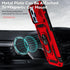 SunStory iPhone 13 Pro Case with HD Screen Protector, Slide Camera Cover, Rotated Ring Kickstand, Red