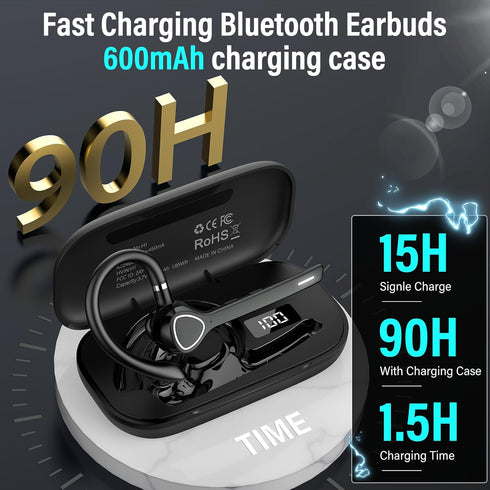 VOTAZIB Headset 8.0/ENC 90H Bluetooth with APTX HD Audio, Wireless Hands-Free Earpiece with CVC Dual Mic, Mute Button