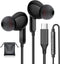 USB C Headphones, Type C Earphones for Samsung S24/S24 Plus/S24 Ultra Wired Earbuds with Microphone Volume Stereo