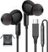 USB C Headphones, Type C Earphones for Samsung S24/S24 Plus/S24 Ultra Wired Earbuds with Microphone Volume Stereo