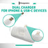 3-in-1 Portable Charger 5000 mAh Battery, Ultra-Compact Fast Charging for iPhone, USB-C Devices, Smartwatch (White)