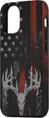 iPhone 12/12 Pro Case - American Flag Whitetail Deer Buck Hunting USA FLAG Hunter