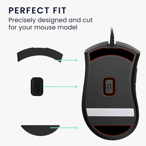 kwmobile Mouse Feet Replacement for Razer DeathAdder Elite Computer Mouse Skates Sticker (Black)