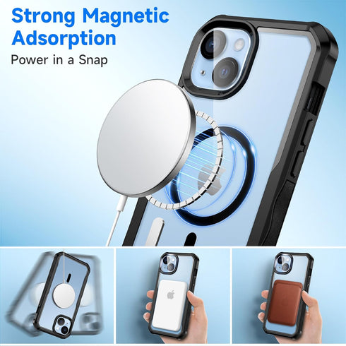 Seacosmo iPhone 14/13 Case with Privacy Screen & Camera Lens Protector, Full Body Anti-Scratch & Anti-Peeping, MagSafe.