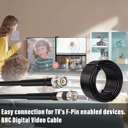 XRDS -RF RG59 Coaxial Cable 100FT - RG59 Dual Shield Cable 75 Ohm Bare Copper Conductor for Surveillance Camera System