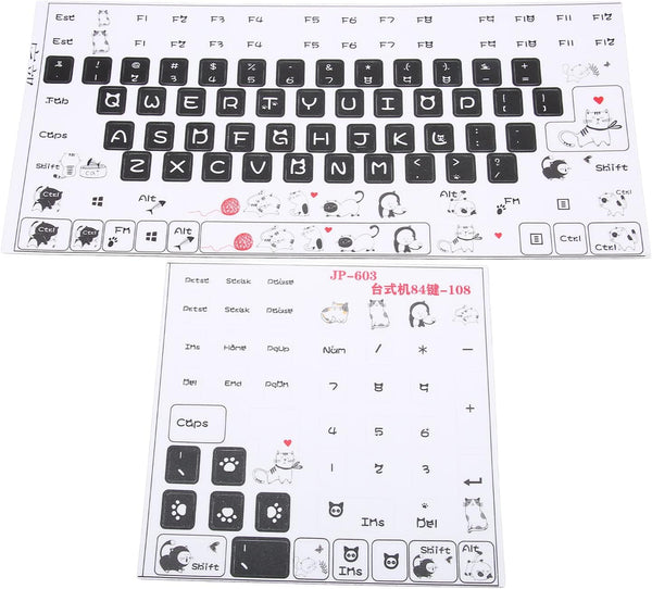 Hilitand Universal Desktop Computer Keyboard Sticker for 84 to 108 Key Keyboard, JP-603 PVC Frosted DIY Mechanical