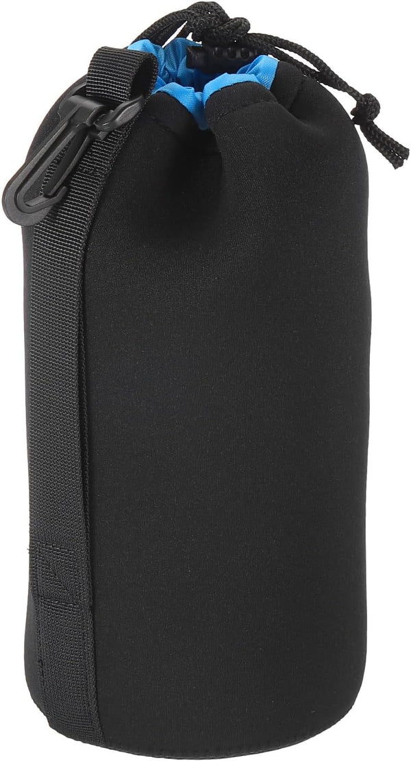 PATIKIL 3.9" ID x 9.8" H Camera Lens Bag, Drawstring Pouch with Thick Neoprene, Black, Blue