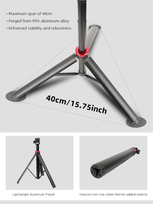 xik 81" 1/4" Expandable Phone Selfie Stick Tripod for Golf Training, Portable Adjustable Light Stand with Screw