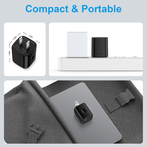 USB Charger Block, 2-Pack Wall Charger (5V, 1A) for iPhone & Samsung Galaxy Devices, Google Pixel