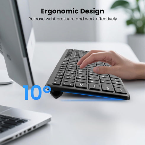 INFINMIND Keyboard-2.4G Keyboard,19 Wireless USB Ultra Slim Quiet Full Size Matte PC Computer Multimedia Keys,Number