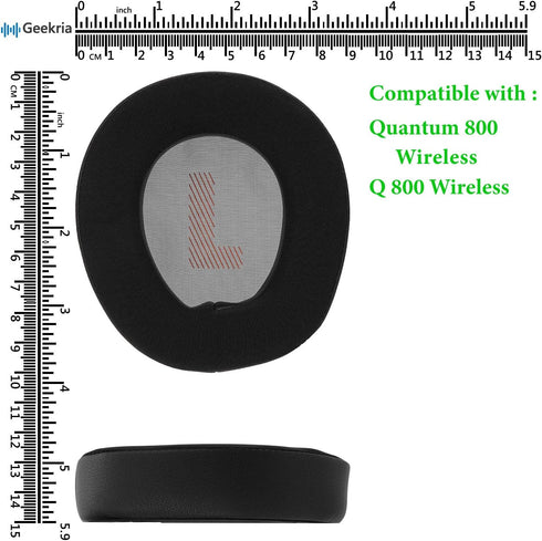 Geekria Sport Cooling-Gel Replacement Ear Pads for JBL Quantum 800 Wireless Headphones, Black Earpads & Covers