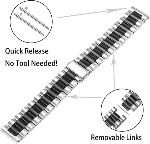 EIGIIS Military Smartwatch Straps, Stainless Steel Replacement Straps for VALYV K22/EIGIIS K22/GUCABE Smart Watch