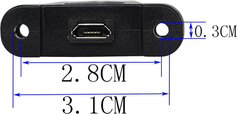 zdyCGTime (30cm) Micro USB Panel Mount Cable, Micro USB Male to Female Data Extension Cable