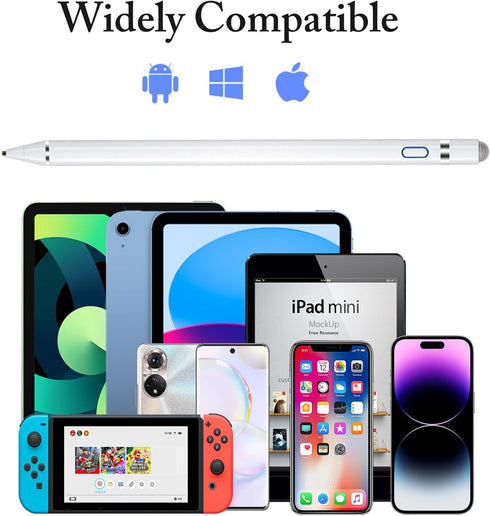 Active Stylus Pens for Touch Screens, Rechargeable Universal iPad Pencil for iPad/iOS/Android Devices