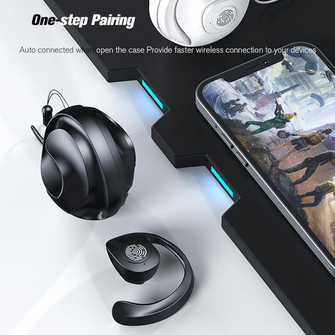 Open Ear Bluetooth Headphones, Earless Earbuds for Outside Use, 5.4 Bluetooth Hanging Headset, Air Bone Conduction