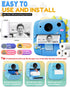 Kids Camera Instant Print, 1080P Digital Camera with Silicone Cover, Portable Travel Toy for Age 3-8, Blue