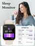 RUIMEN Smart Watches for Women Men, 1.8" Fitness Tracker with Heart Rate Monitor, Waterproof, 2 Bands, Milky White