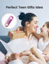 Portable Bluetooth Speaker, IPX7 Waterproof, Colorful Flashing Lights, 24H Playtime, Pink