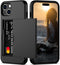 Nvollnoe iPhone 15 Case - Heavy Duty Dual Layer, Slim Wallet with Hidden Card Slot, Shockproof, 6.1" (Black)