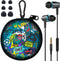 Skull Earbuds Set with Case for Kids - Wired Headphones with Small Size Ear Tips, Aesthetic Ear Buds for Phone and PC