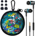 Skull Earbuds Set with Case for Kids - Wired Headphones with Small Size Ear Tips, Aesthetic Ear Buds for Phone and PC