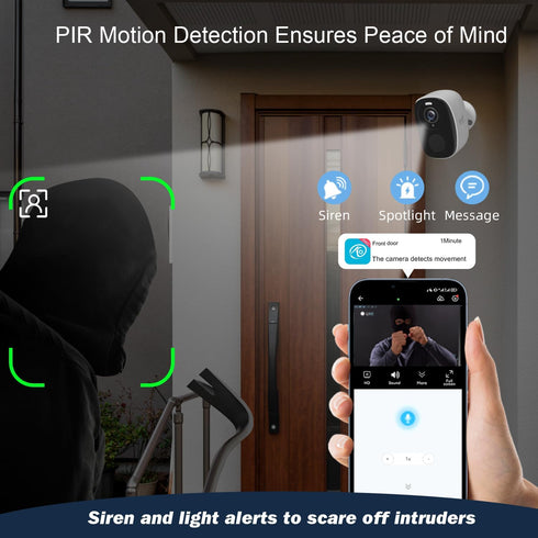 Rraycom 5G/2.4GHz Outdoor,2K Vision,2-Way Talk,IP65, WiFi Security Cameras Wireless Battery Home Security Camera
