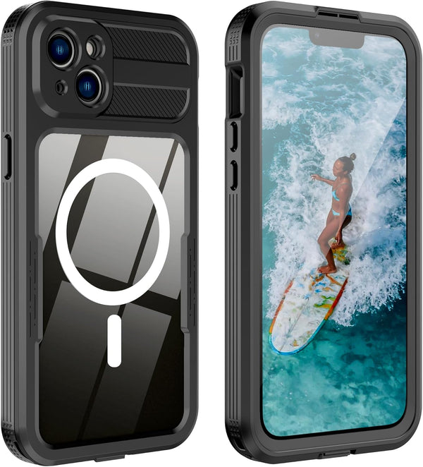 Waterproof Case for iPhone 15, Built-in Screen Protector, Shockproof Dustproof Full Body Cover Compatible with Magsafe