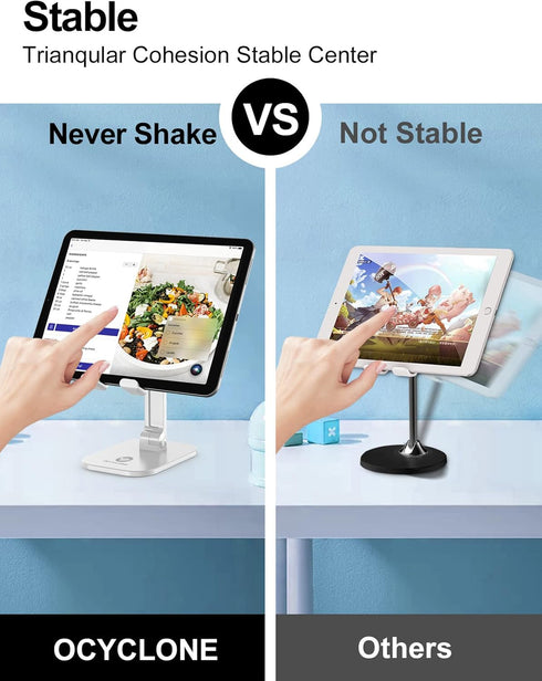 OCYCLONE 4.7"-13" Phone Stand, Adjustable Height and Angle Foldable Cell Phone Stand Holder for Desk, Taller iPhone