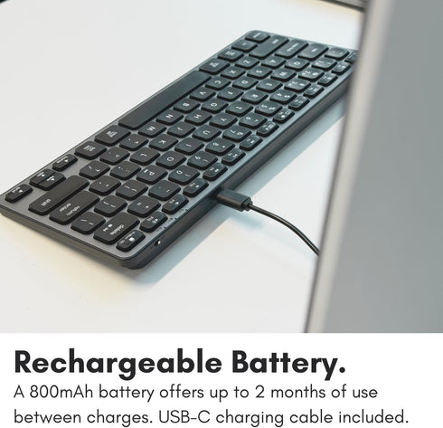 Macally Bluetooth Keyboard for Mac, Premium Multi Device Keyboard for MacBook Pro/Air, iMac, iPad, Laptop, and PC