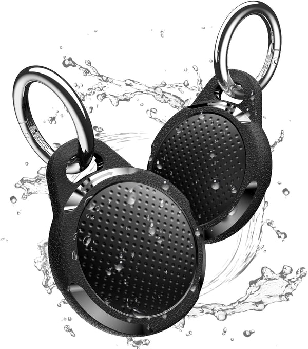 Waterproof Case for Airtag, 2 Pack Air tag Keychain Holder Compatible with Apple AirTags, Durable Protective Case, Black