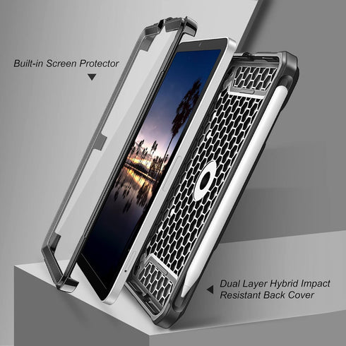 Fintie Case for iPad Mini 6 2021, Black 360 Degree Rotating Grip Shockproof Rugged Cover with Built-in Screen Protector