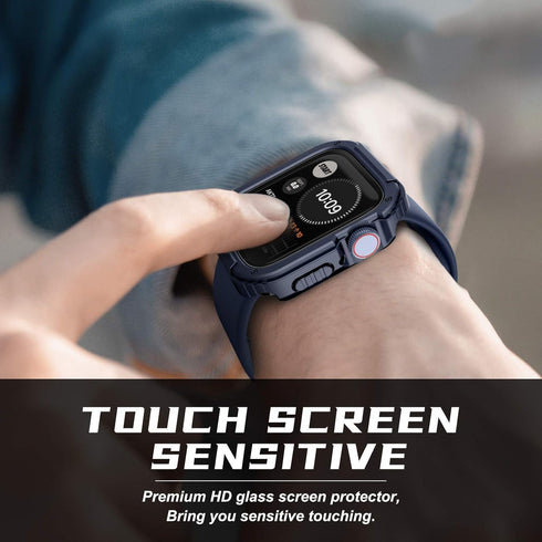 Recoppa Rugged Apple Watch Case 41mm Series 7 & 8 & 9 with Screen Protector, Durable Military Grade Drop-proof Cover