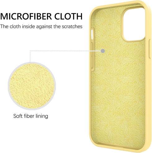 GUAGUA 13 6.1 Inch 13, Compatible with iPhone Case Liquid Silicone Soft Gel Rubber Slim Thin Microfiber Lining Cushion