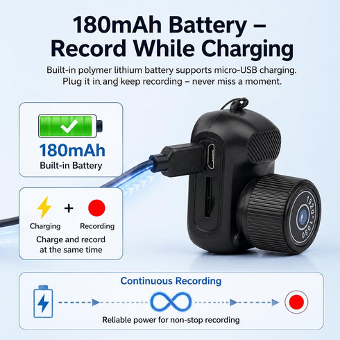Gugxiom 1080P 2MP 100 Mini Keychain Camera, Mini Thumb Sized Camera Keychain, Micro Video Camera Camcorder, with Mins