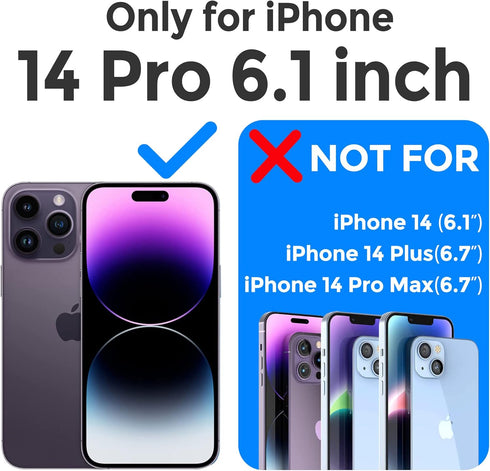Mkeke iPhone 14 Pro Case Clear, Military Grade Protection, Not Yellowing Shockproof Phone Cover